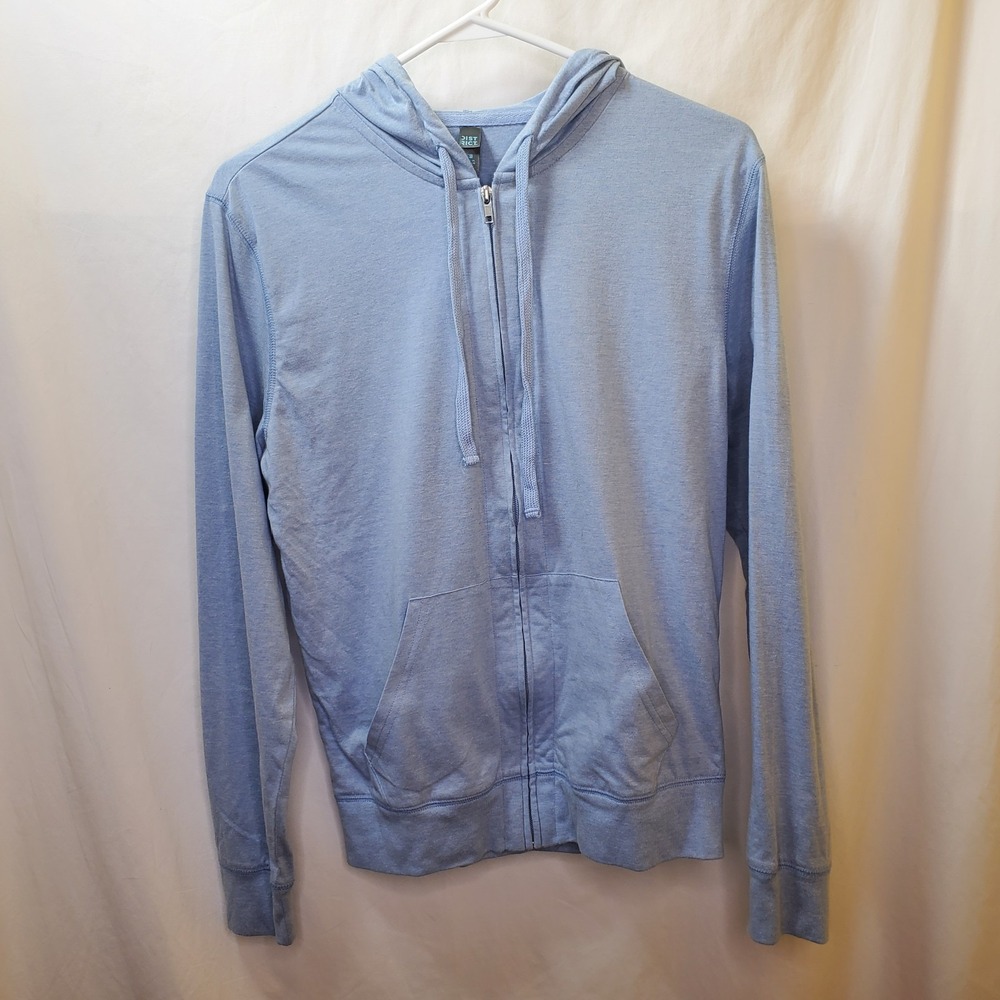 District Women's Full Zip Hoodie Baby Blue Long Sleeve Lightweight Small
